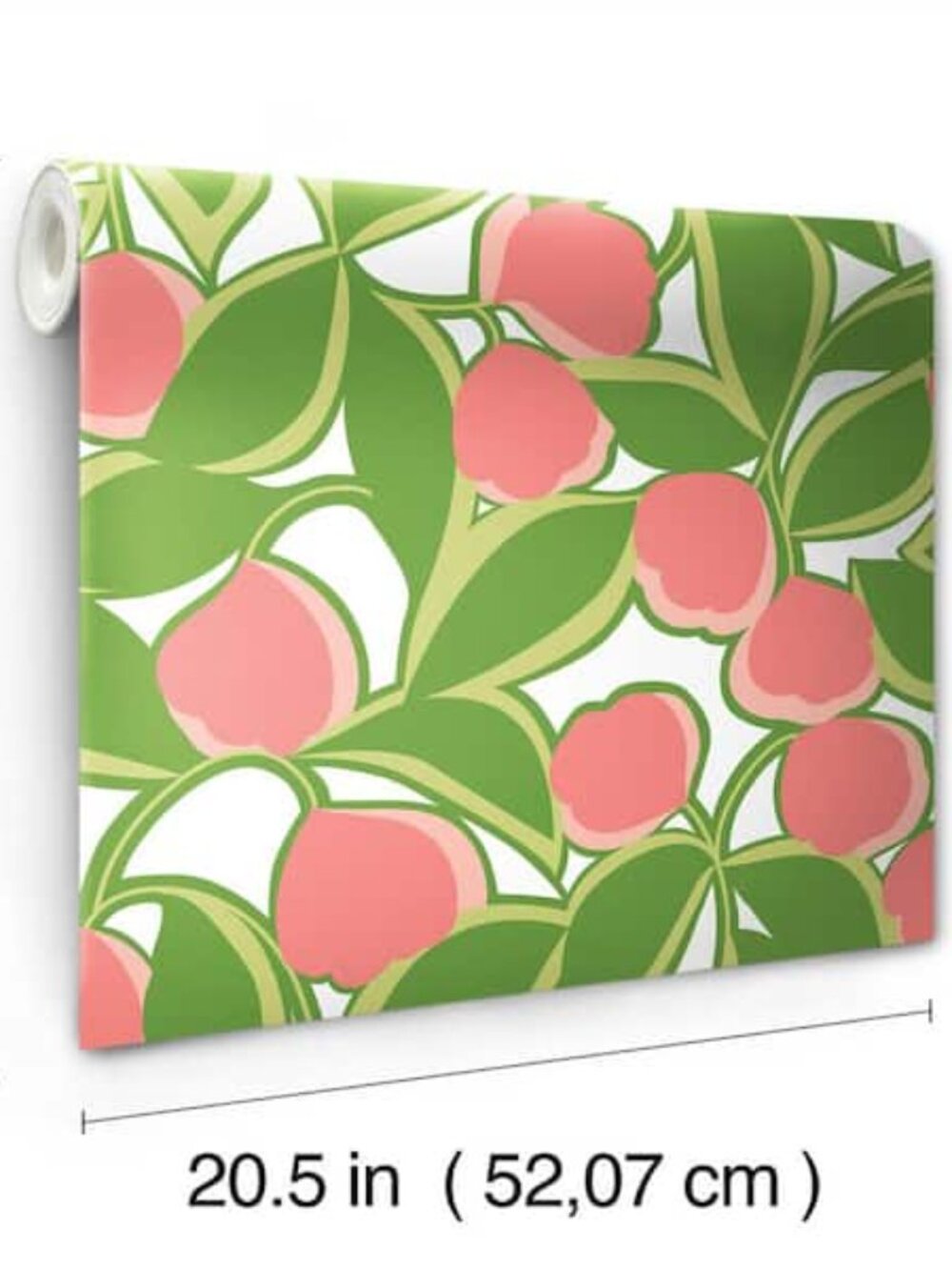 NEW NuWallpaper x Megan Carter Talia Green Peel and Stick Green Peach Wallpaper - Picture 4 of 9